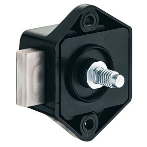 Häfele Riegelschloss PUSH-LOCK MINI für Druckknopf-Verriegelung, schwarz