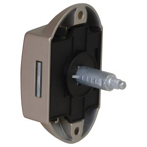 Häfele Riegelschloss PUSH-LOCK mit Druckknopf-Verriegelung einseitig, Metall vernickelt matt