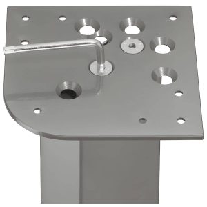 Häfele Anschraubplatte für Tischbeine aus Stahl 162 mm, weißaluminium