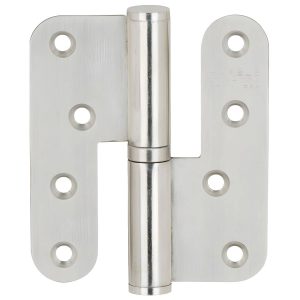 Häfele Aufschraubband aus Edelstahl für ungefälzte Türen, 100 mm Tragkraft 68 kg, DIN links