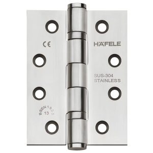Häfele Aufschraubband für ungefälzte Innentüren bis 120 kg Edelstahl matt käntig, Modell DHB 4222 – 102x102x3