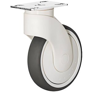 Häfele Design-Möbelrolle H4822 Tragkraft 110 kg lenkbar mit Anschraubplatte, ohne Feststeller, 125 mm