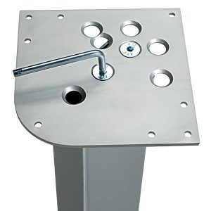 Häfele Anschraubplatte für Tischbeine aus Stahl 162 mm, verchromt poliert