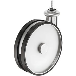 Häfele Design-Möbelrolle H4823 Tragkraft 80 kg lenkbar Anschraubplatte oder Gewindstift M10, ohne Feststeller – mit Gewindestift