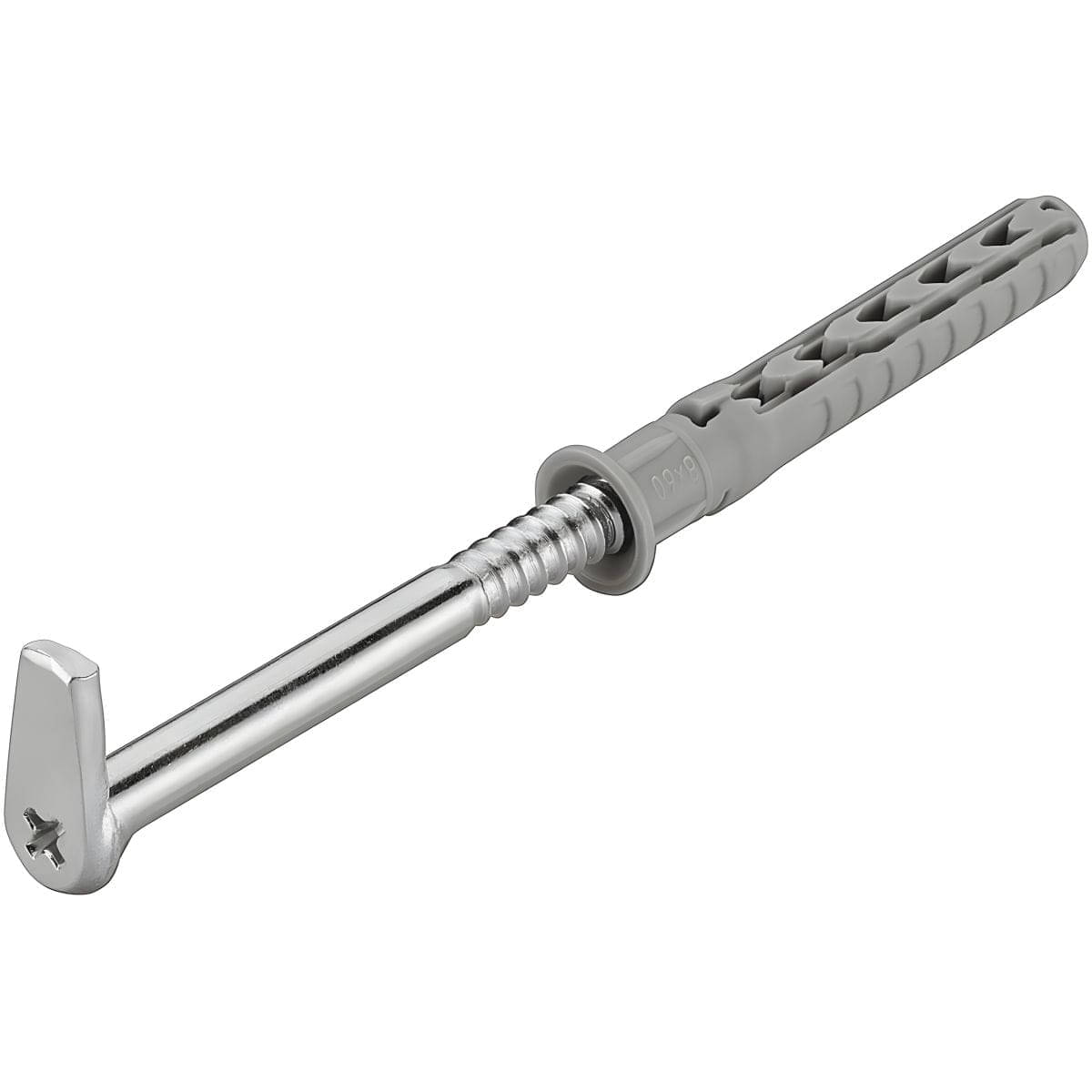 Häfele Befestigungs-Set mit Dübel für Schrankaufhänger, Haken 100 mm / Dübel 80 mm