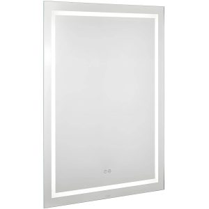 Badezimmerspiegel eckig mit LED-Beleuchtung und optionaler Spiegelheizung, 700 x 900 mm mit Spiegelheizung – 49W
