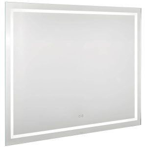 Badezimmerspiegel eckig mit LED-Beleuchtung und optionaler Spiegelheizung, 1200 x 900 mm – 29W