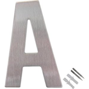 Gedotec Hausnummer aus Edelstahl Höhe 100 mm zum Aufschrauben, Buchstabe A