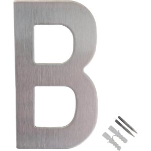 Gedotec Hausnummer aus Edelstahl Höhe 100 mm zum Aufschrauben, Buchstabe B