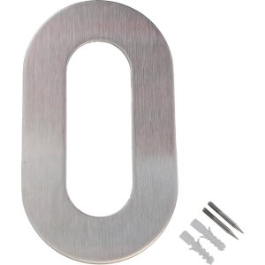 Gedotec Hausnummer aus Edelstahl Höhe 100 mm zum Aufschrauben, Ziffer 0