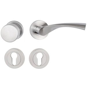 Hermat Türdrücker TWIST aus Edelstahl, Knopf / Drücker – DIN rechts Edelstahl matt