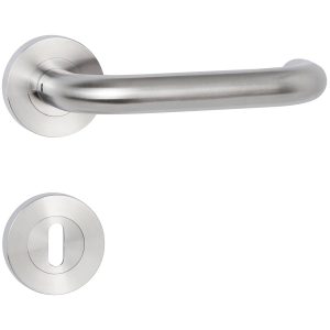 Hermat Türdrücker BASIC 01 aus Edelstahl, BB – Buntbart Edelstahl matt