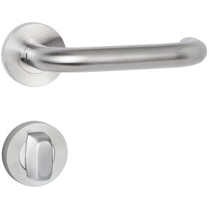 Hermat Türdrücker BASIC 01 aus Edelstahl, WC – Badezimmer Edelstahl matt
