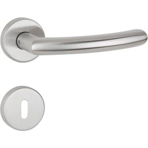 Hermat Türdrücker BASIC 04 aus Edelstahl, BB – Buntbart Edelstahl matt