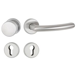 Hermat Türdrücker BASIC 04 aus Edelstahl, PZ – ProfilzylinderW Edelstahl matt