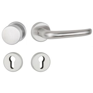 Hermat Türdrücker BASIC 06 aus Edelstahl, PZ – ProfilzylinderW Edelstahl matt