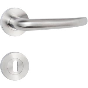 Hermat Türdrücker BASIC 08 aus Edelstahl, BB – Buntbart Edelstahl matt