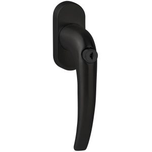 Hermat Fenstergriff BASIC 08 aus Edelstahl absperrbar, Schwarz matt