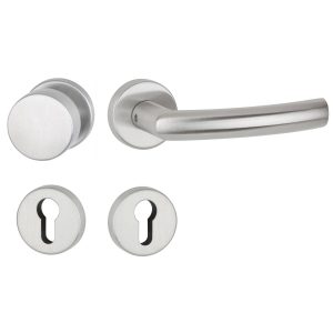 Hermat Türdrücker BASIC 07 aus Edelstahl, PZ – ProfilzylinderW Edelstahl matt