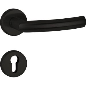 Hermat Türdrücker BASIC 09 aus Edelstahl, PZ – Profilzylinder Schwarz matt