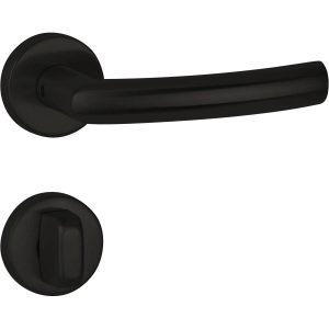 Hermat Türdrücker BASIC 09 aus Edelstahl, WC – Badezimmer Schwarz matt