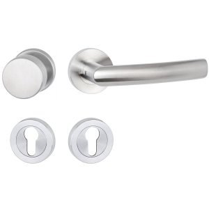 Hermat Türdrücker BASIC 10 aus Edelstahl, Knopf / Drücker – DIN rechts Edelstahl matt