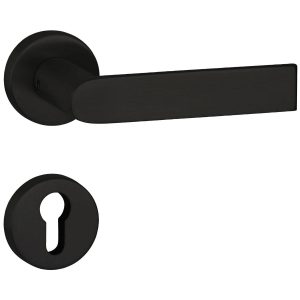 Hermat Türdrücker BASIC 13 aus Edelstahl, PZ – Profilzylinder Schwarz matt
