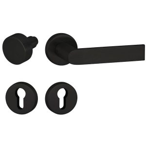 Hermat Türdrücker BASIC 13 aus Edelstahl, PZ – ProfilzylinderW Schwarz matt