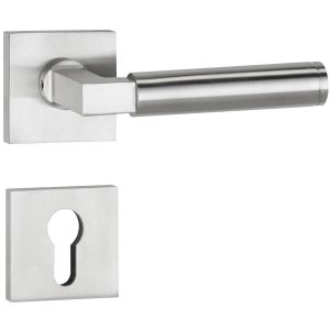 Hermat Türdrücker INFINITY 01 aus Edelstahl, PZ – Profilzylinder Edelstahl matt
