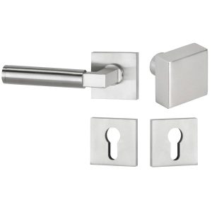 Hermat Türdrücker INFINITY 01 aus Edelstahl, Knopf / Drücker – DIN links Edelstahl matt