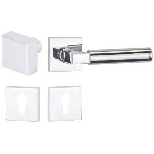 Hermat Türdrücker INFINITY 01 aus Edelstahl, Knopf / Drücker – DIN rechts Chrom poliert