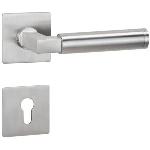 Hermat Türdrücker INFINITY 02 aus Edelstahl, PZ – Profilzylinder Edelstahl matt