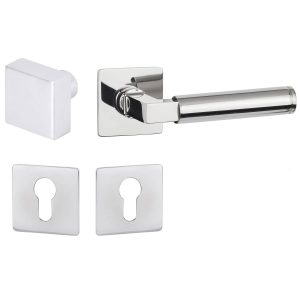 Hermat Türdrücker INFINITY 02 aus Edelstahl, Knopf / Drücker – DIN rechts Chrom poliert