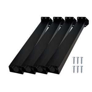 Gedotec 4 Stück-Set Tischbeine FERRO aus Stahl Schwarz, 710 x 80 x 40 mm