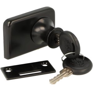 Siso Glastür-Schloss VETRO-D aus Metall zum Aufklemmen für Doppeltüren Schwarz, gleichschließend