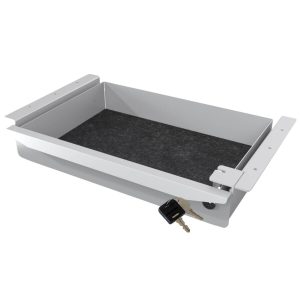 BMB Unterbau-Schublade STORIT aus Stahl, abschließbar 400 x 270 x 75 mm Silber RAL 9006