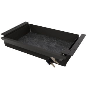 BMB Unterbau-Schublade STORIT aus Stahl, abschließbar 400 x 270 x 75 mm Schwarz RAL 9017