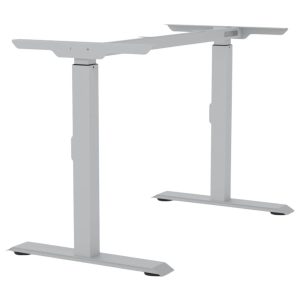 BMB Tischgestell M-MORE.2 aus Stahl manuell höhenverstellbar 650 – 830 mm, Weißaluminium RAL 9006