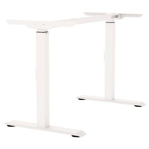 BMB Tischgestell M-MORE.2 aus Stahl manuell höhenverstellbar 650 – 830 mm, Reinweiß RAL 9010