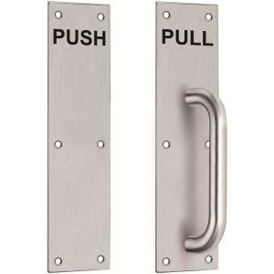 Fimet Stoßgriff Push & Pull aus Edelstahl 320 x 80 mm mit Gegenplatte
