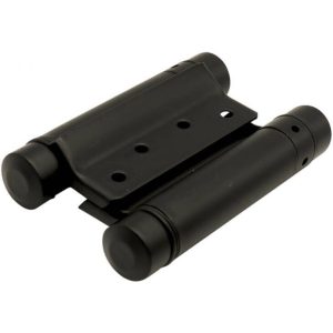 IBFM Pendeltürband aus Stahl Schwarz matt mit Feder beidseitig öffnend & selbstschließend, 75 mm Tragkraft 15 kg