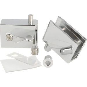 Siso Glastürscharnier WANDA aus Messing für Glasstärke 4 – 8 mm, Chrom poliert