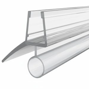 Rehau Duschtürdichtung kompatibel mit Schwallschutzleiste mit Schlauch & 135° Lippe für Glasdicke 6 – 8 mm, 1000 mm
