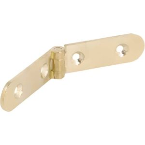 Siso Klappenscharnier SLIM aus Messing zum Schrauben 12,5 x 80 x 2 mm, Messing gebürstet