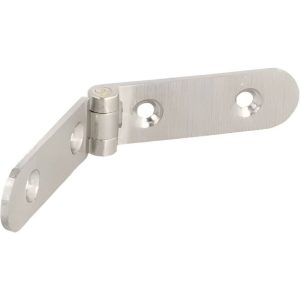 Siso Klappenscharnier SLIM aus Messing zum Schrauben 12,5 x 80 x 2 mm, Edelstahl-Optik
