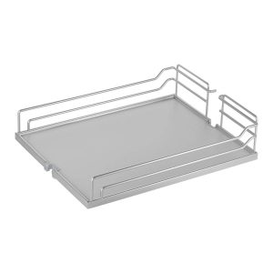 Kesseböhmer Einhängetablar Arena Classic+ für Unterschrank/Hochschrank-Frontauszug  Anti-Rutsch, weißaluminium – 350x462x106 mm