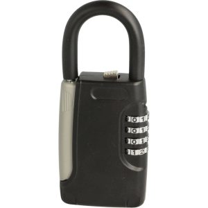 Siso Vorhängeschloss aus Stahl mit Schlüsseltresor und 4-Zahlenkombination, schwarz Ø 10.5 mm