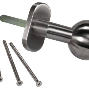 Lienbacher Türknopf aus Edelstahl auf Ovalrosette rund gekröpft Ø 55 mm