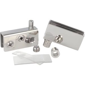 Siso Glastürscharnier VARIO aus Edelstahl poliert für Glasdicke 8 mm – 52 x 26 x 2 mm