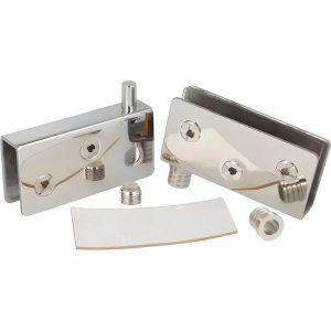 Siso Glastürscharnier VARIO aus Edelstahl poliert für Glasdicke 10 mm – 71 x 35 x 2 mm